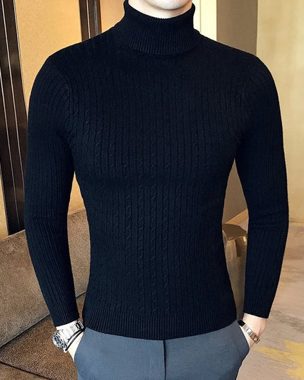 Men's Thick Knitwear Long Sleeve Turtleneck Sweater
