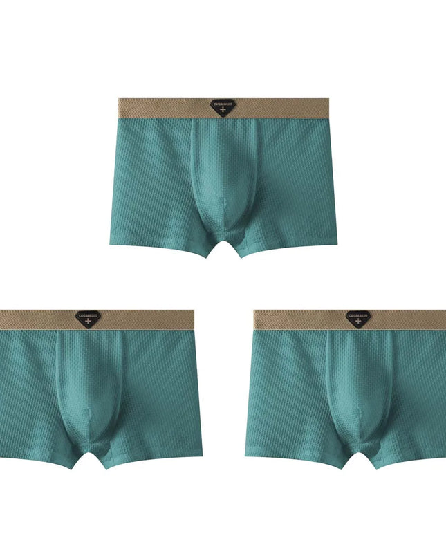 3-Pack Men's Ice Silk Boxers - Cool, Breathable, and Comfortable
