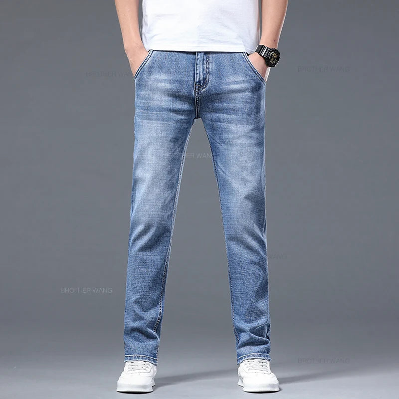 Men's Slim Fit Stretch Denim Jeans - Casual Thin Fit Slim Fit Men's Jeans