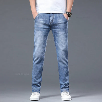 Men's Slim Fit Stretch Denim Jeans - Casual Thin Fit Slim Fit Men's Jeans