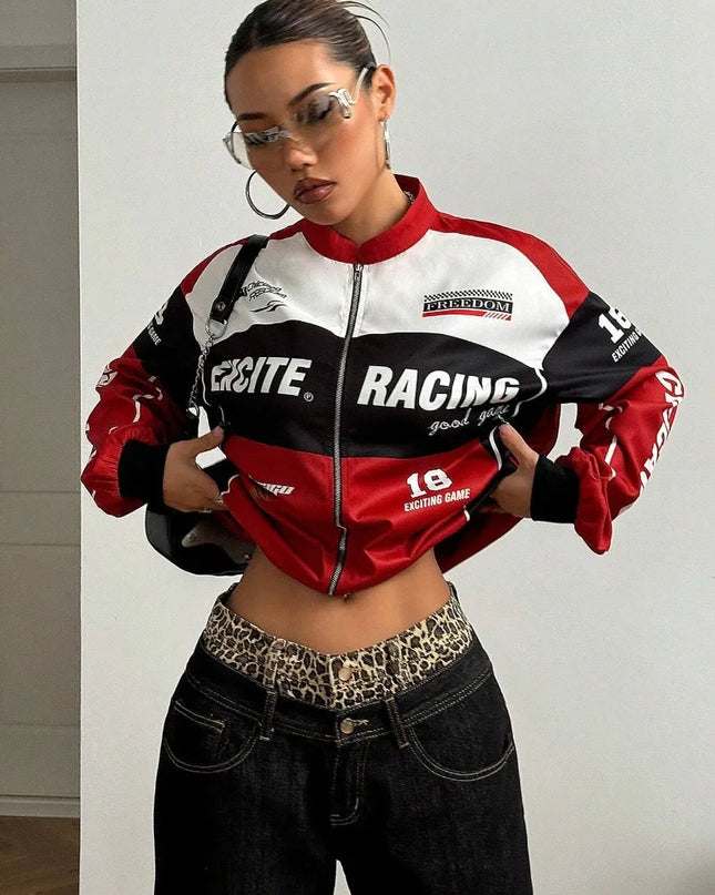Women's Racer Jacket - Stylish & Lightweight Women's Bomber Jacket