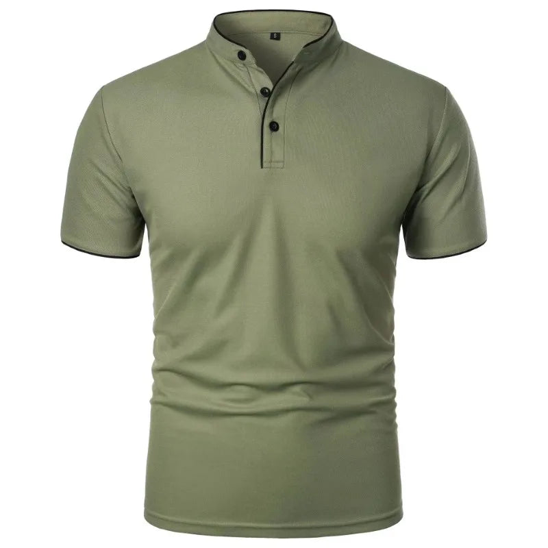 Men's Breathable Half-Button T-Shirt