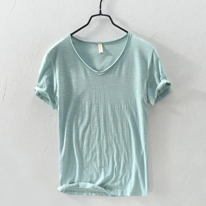 Men's Slim Fit V-Neck T-Shirt - 100% Cotton, Comfortable and Stylish