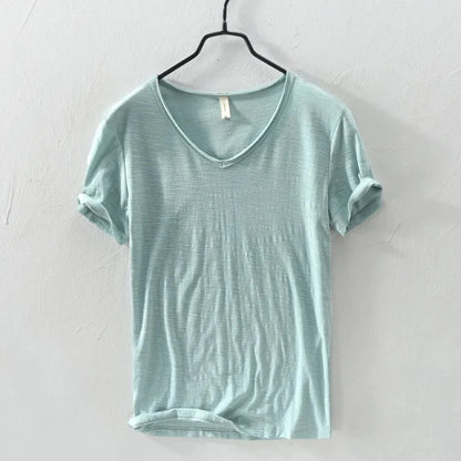 Men's Slim Fit V-Neck T-Shirt - 100% Cotton, Comfortable and Stylish