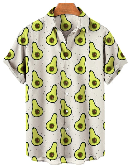 Men's T-Shirt with a Variety of Fruit and Animated Print