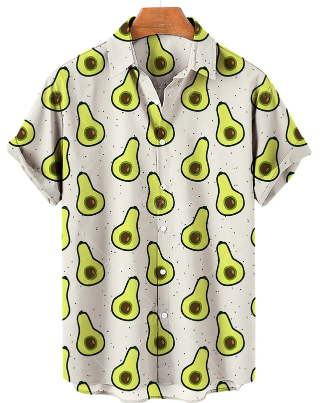 Men's T-Shirt with a Variety of Fruit and Animated Print