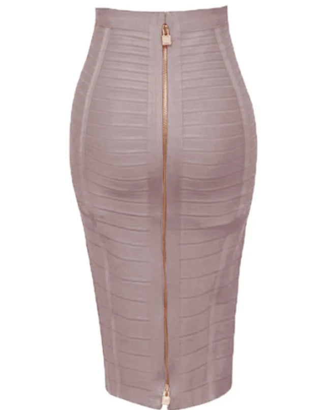 Women's Zipper O-Shape Skirt with Elastic Bodycon Fit