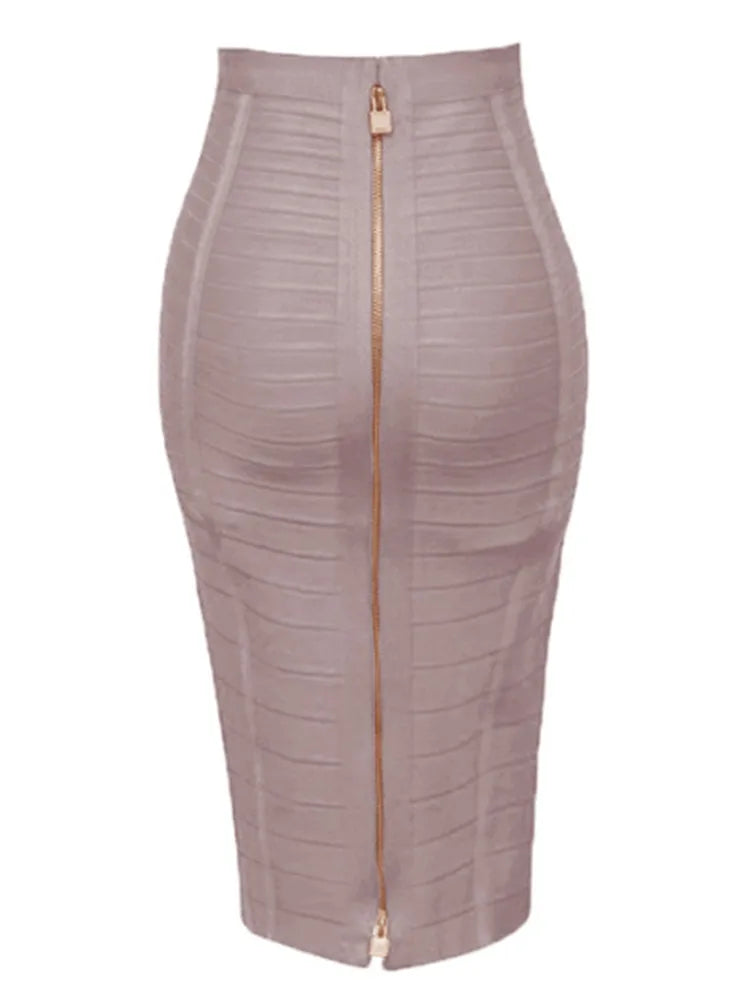 Women's Zipper O-Shape Skirt with Elastic Bodycon Fit