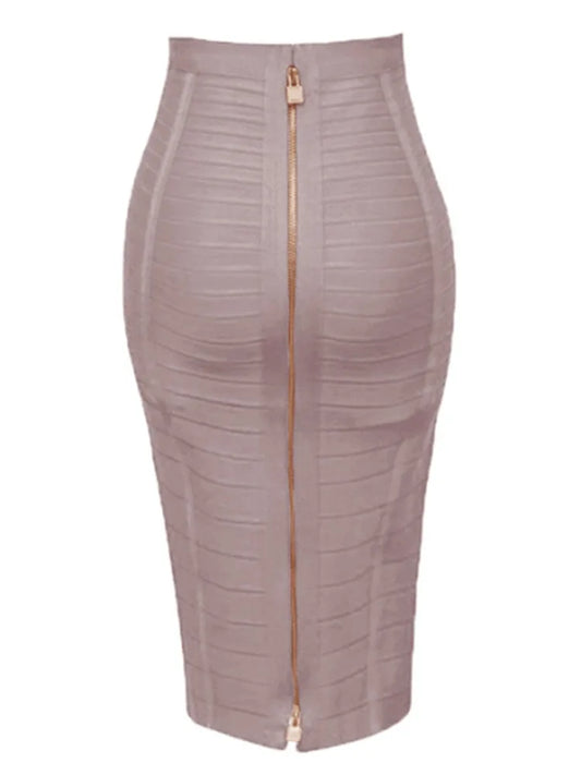 Women's Zipper O-Shape Skirt with Elastic Bodycon Fit