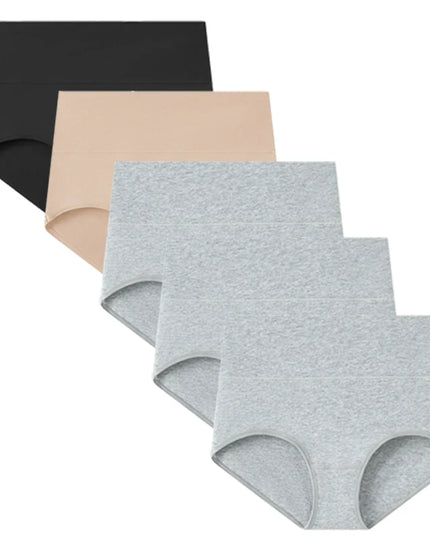 Set of 5 Women's High Waist Cotton Breathable Panties