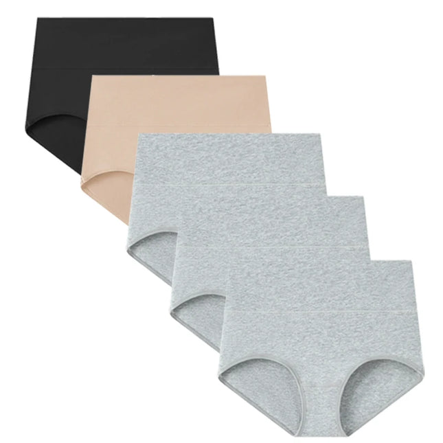 Set of 5 Women's High Waist Cotton Breathable Panties
