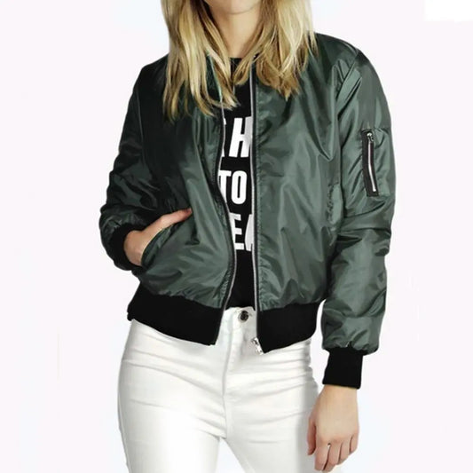 Women's Casual Pocket Zipper Jacket
