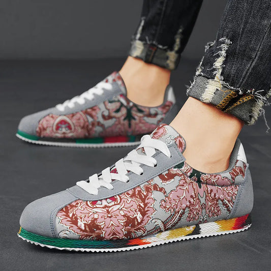 Men's Casual Canvas Lace-Up Sneakers – Comfortable & Stylish Footwear