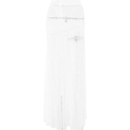 Women's Lace Maxi Skirt - Sheer See-Through Cover Up Skirt