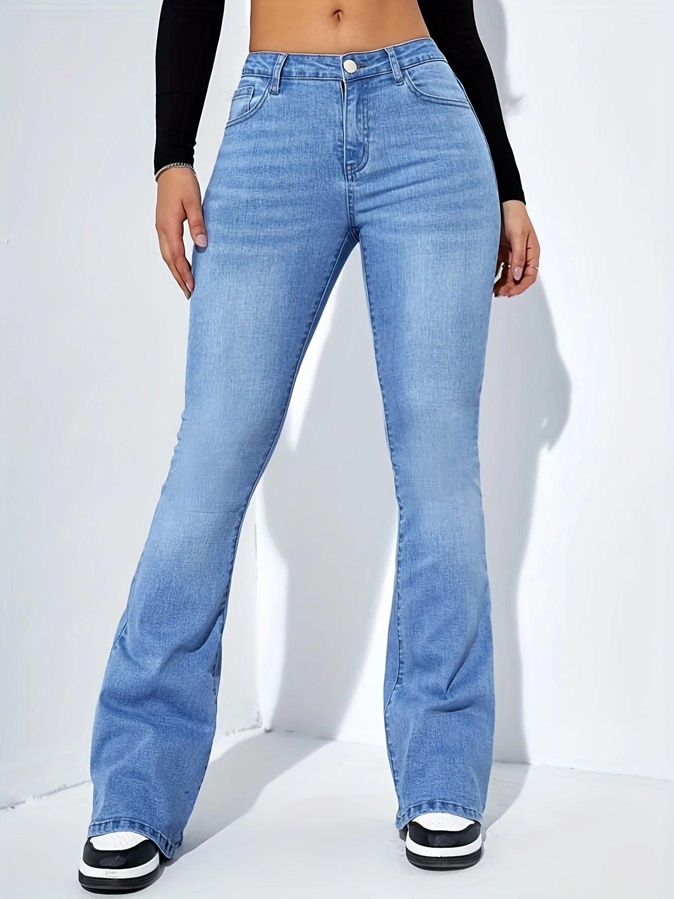 High-Waisted Women's Stretch Flared Denim Jeans
