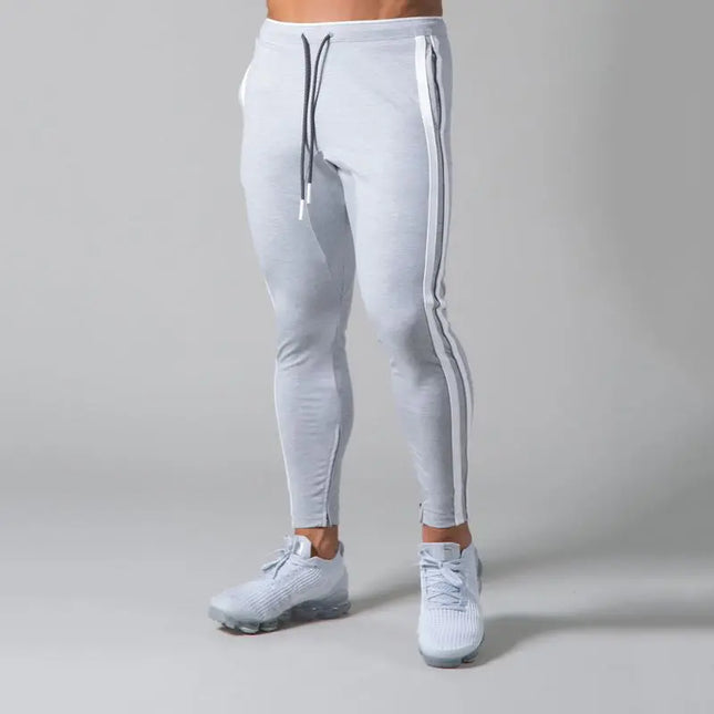Men’s Fitness Striped Drawstring Sweatpants – Athletic Training Joggers