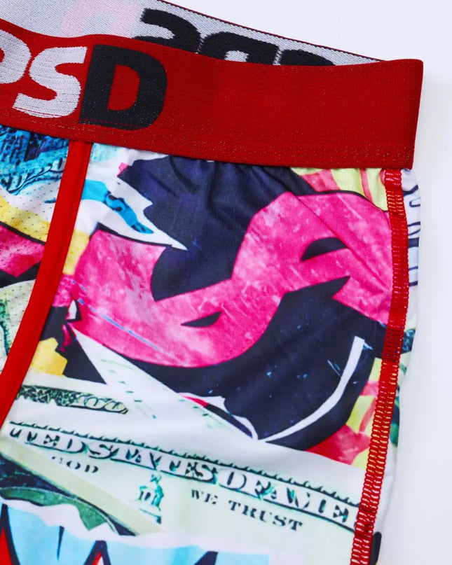 Men's Breathable Graffiti Print Boxer Briefs