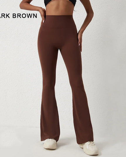 Women’s Peach High-Waisted Flared Pants with Hip-Lifting Fit