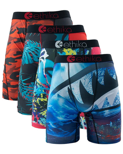 ETHIKA 4-Pack Men's Breathable Boxer Briefs