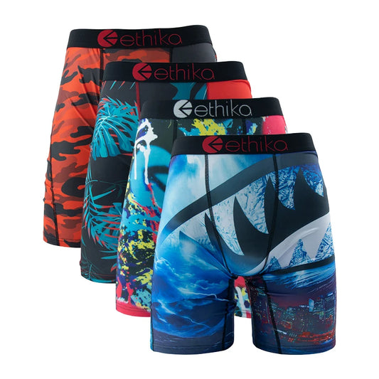 ETHIKA 4-Pack Men's Breathable Boxer Briefs