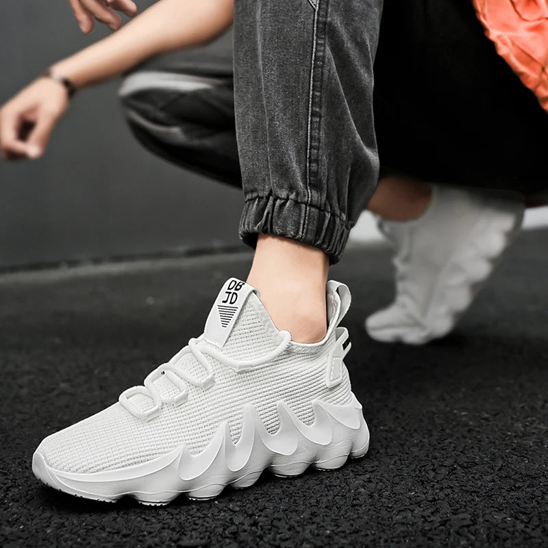 Men's Breathable High Top Lace-Up Sneakers - Various Colors
