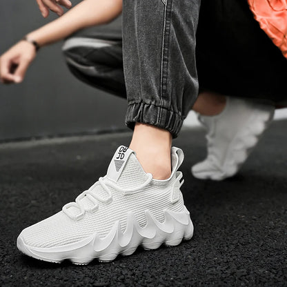 Men's Breathable High Top Lace-Up Sneakers - Various Colors