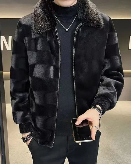 Men's Faux Fur Collar Jacket