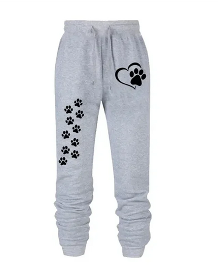 Cat Claw Print Women's Sweatpants with Elastic Waist