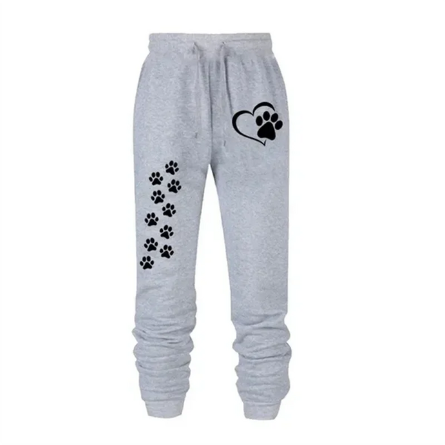 Cat Claw Print Women's Sweatpants with Elastic Waist
