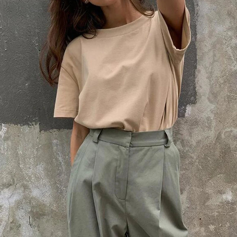 Women's Casual Loose Cotton T-Shirt – Comfortable & Stylish Everyday Wear
