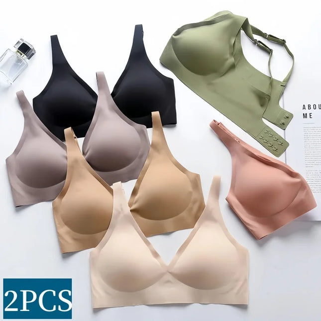 Set of 2 Seamless Women's Bras - Soft Padded Push-Up 