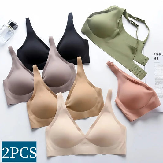 Set of 2 Seamless Women's Bras - Soft Padded Push-Up 