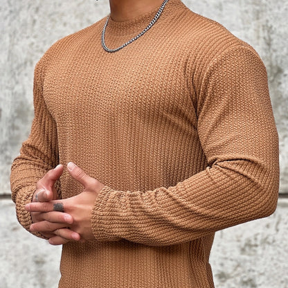 Men's Long Sleeve Slim Fit Striped Sweater
