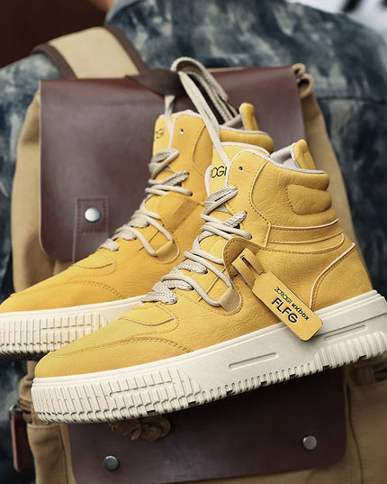 Men's High-Top Casual Faux Leather Boots