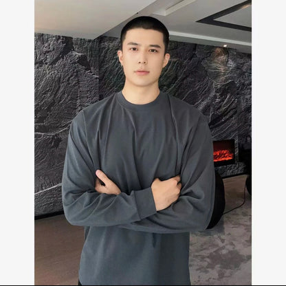 Men's Cotton Long Sleeve Casual Loose Fit Sweater