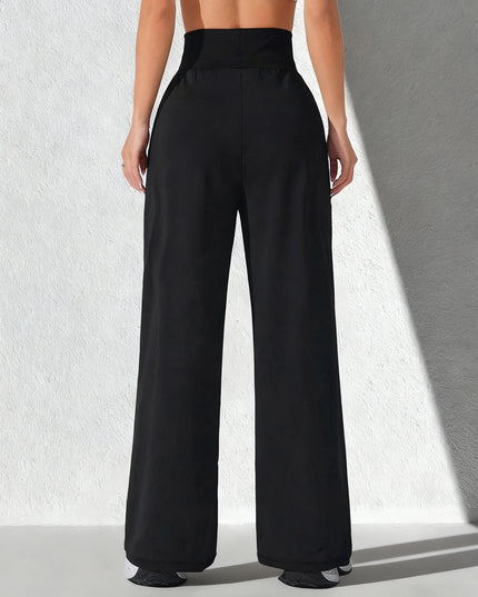 High-Waisted Women's Tummy Control Wide-Leg Pants