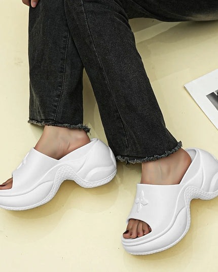 Women’s Thick Sole Wedge Heels – 9cm Chunky Platform Slippers