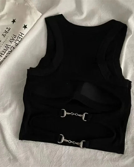 Women’s Casual Backless Sports Tank Top with Built-In Bra Pad