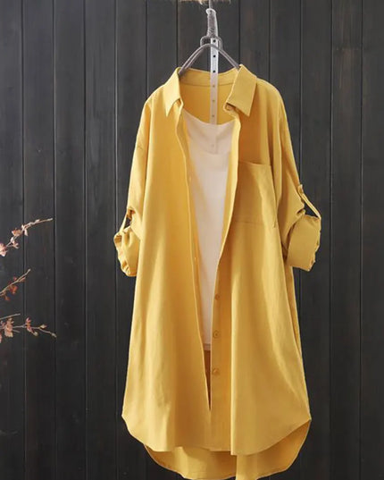 Women's Loose Midi Long Sleeve Shirt