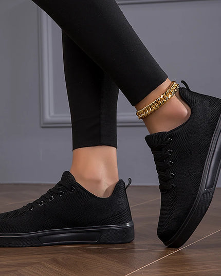 Women's Casual Mesh Lace-up Sneakers with Breathable Design