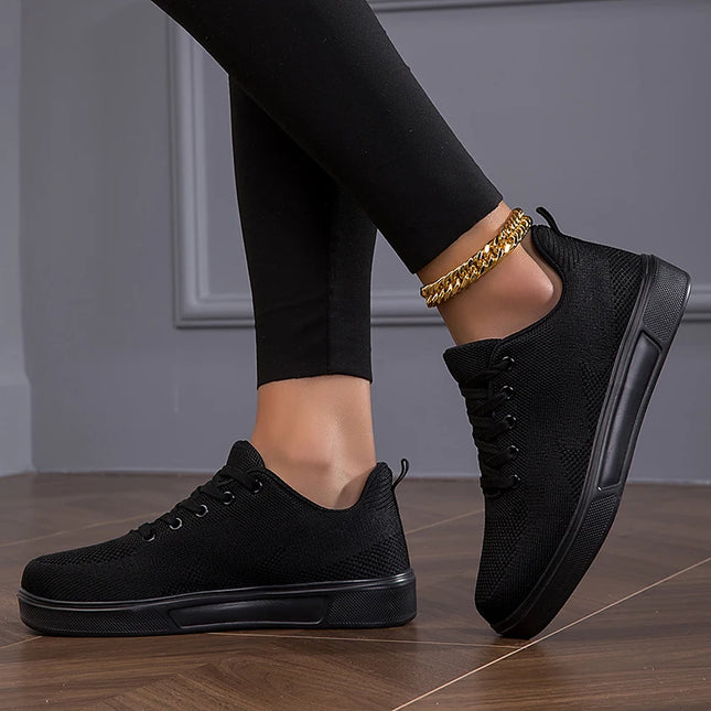 Women's Casual Mesh Lace-up Sneakers with Breathable Design
