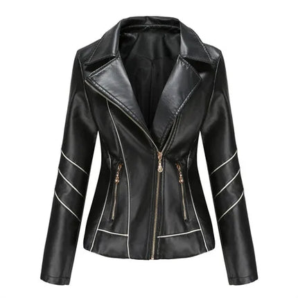 Women's PU Faux Leather Casual Biker Jacket