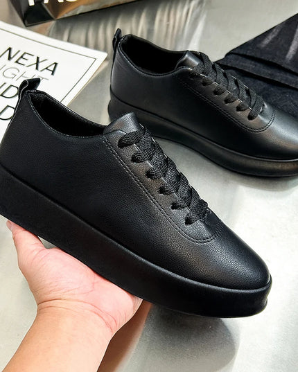 Thick Sole Soft Faux Leather Sneakers for Men