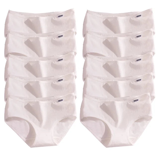 10 Piece Women's Cotton Seamless Boxer Briefs - Comfortable Breathable Underwear for Women
