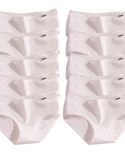 10 Piece Women's Cotton Seamless Boxer Briefs - Comfortable Breathable Underwear for Women