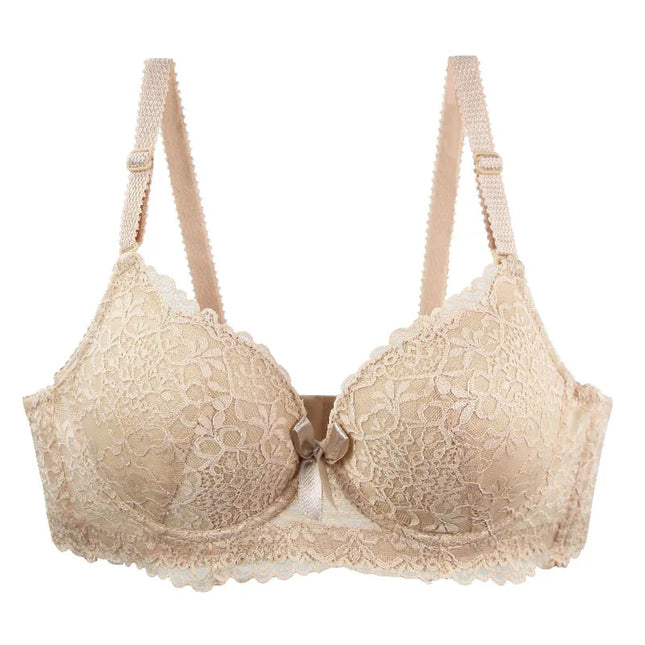 Women’s Floral Bow Push-Up Bra with Cup Support