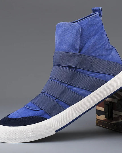 Men's High Top Slip-On Canvas Sneakers - Stylish & Comfortable Flats