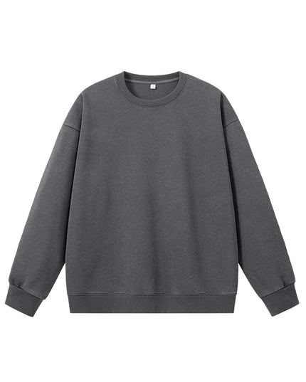 Men's Washed Faded O-Neck Knit Sweater - Oversized Fit