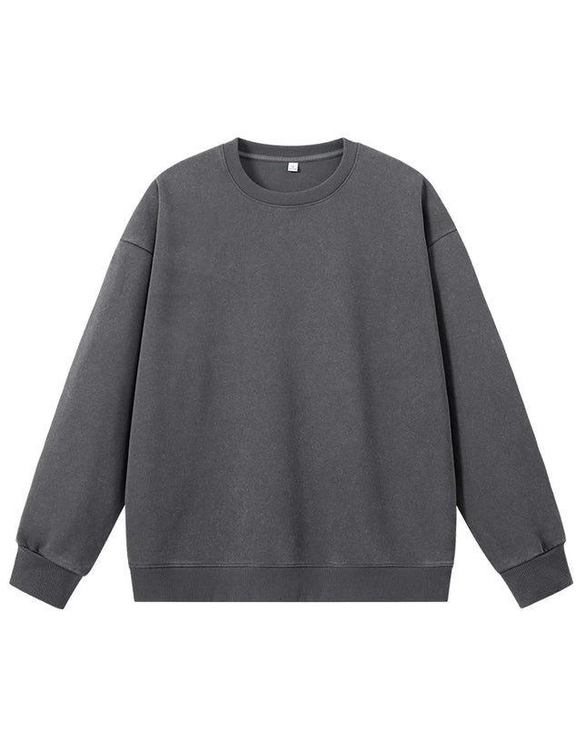 Men's Washed Faded O-Neck Knit Sweater - Oversized Fit