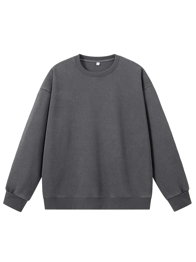 Men's Washed Faded O-Neck Knit Sweater - Oversized Fit